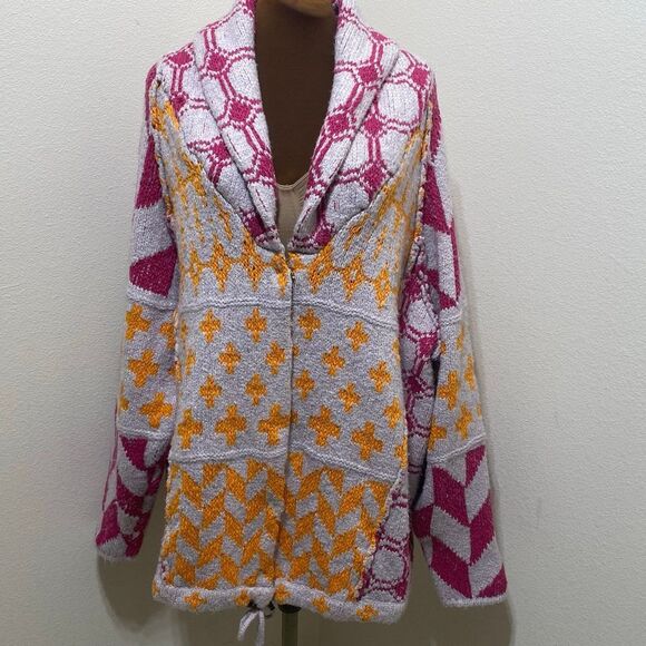 Free People Sweaters - Free People Bright Optimistic Cardi Large Apricot Rose Comb